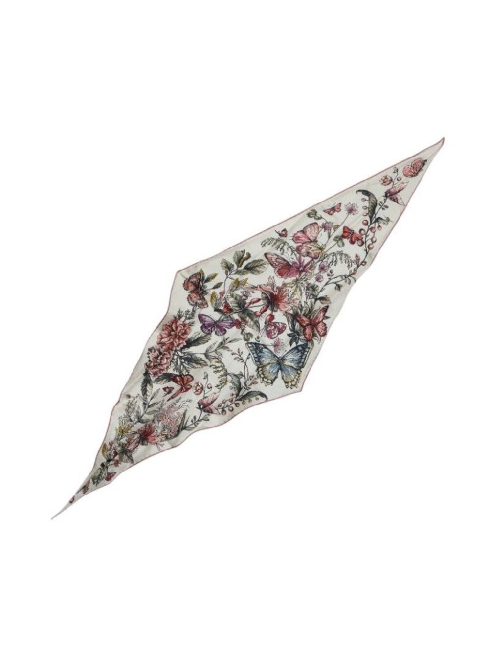 Dior Mexico Millefiori Papillon Diamond Scarf Pink White Silk